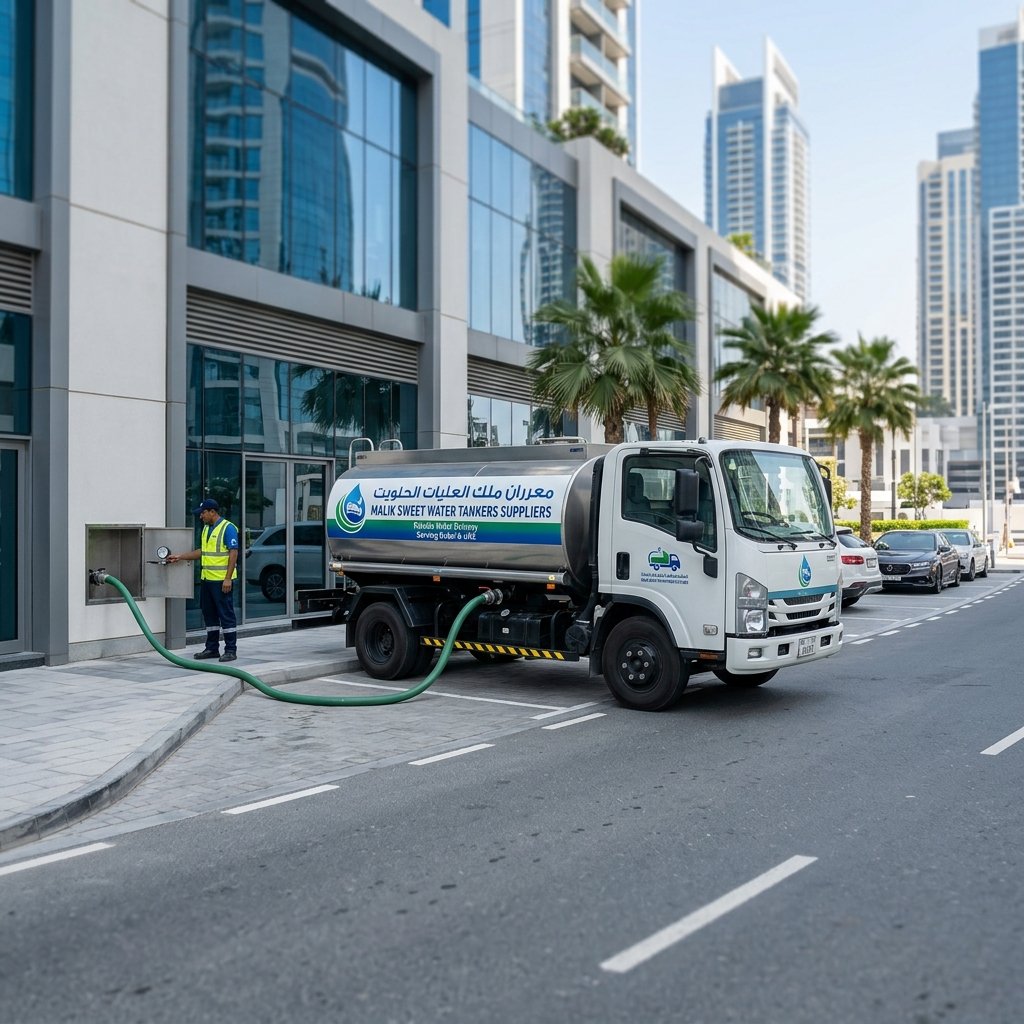 Water tanker supplying a hotel facility in Dubai